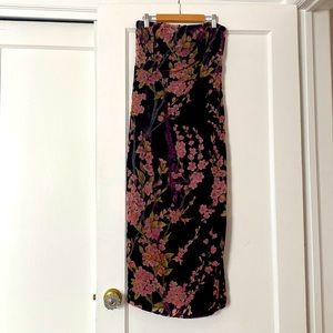 COPY - Velvet Lulus strapless midi dress with flowers